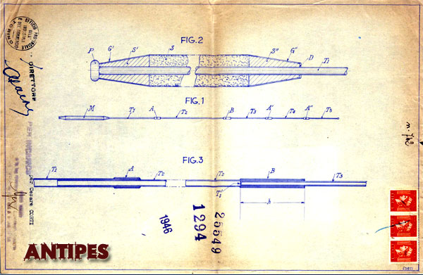 Canna CORTI Cesare - brevetto Torino 1946