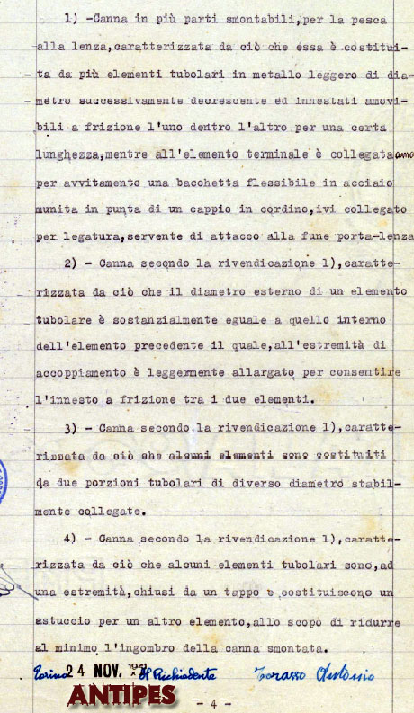 Canna TORASSO Antonio - 1942 brevetto TO