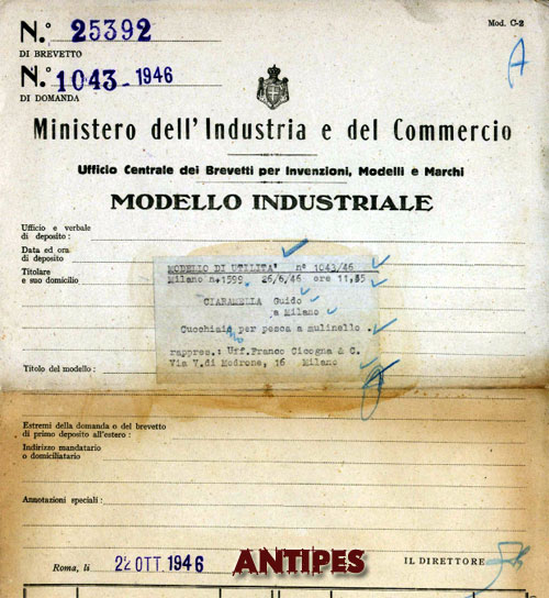 Ciaramella Guido - brevetto esca artificiale 1946