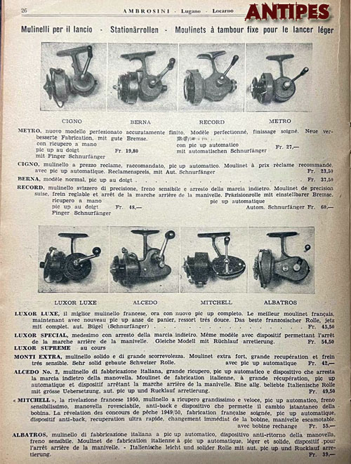 Catalogo AMBROSINI Lugano Locarno anni "50