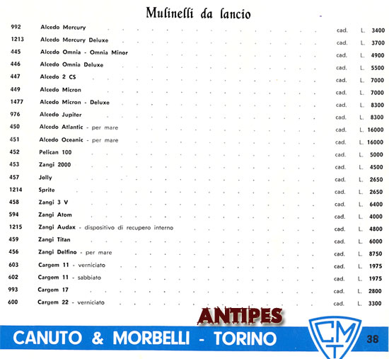 Catalogo pesca Canuto Morbelli - Torino 1963