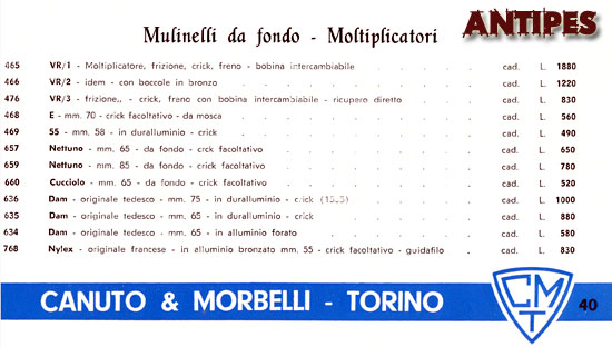 Catalogo pesca Canuto Morbelli - Torino 1963