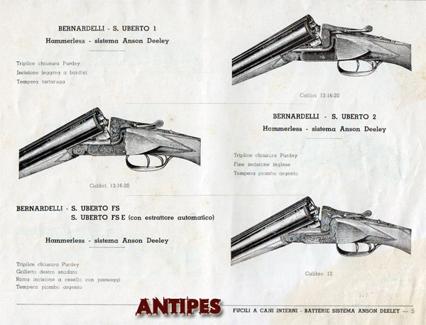 Alcedo - Catalogo Armi anni "50 - fucile Bernardelli S. Uberto 1, 2, FS 