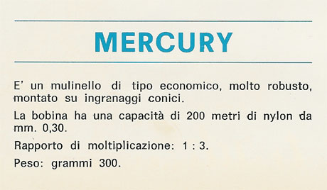 Alcedo CopTes Mercury - mulinello prodotto a Torino