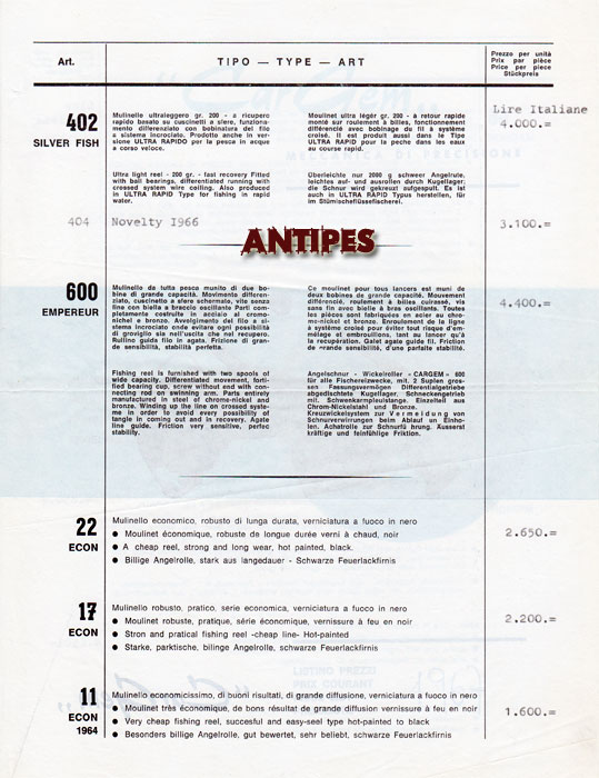 CARGEM - listino del 1967