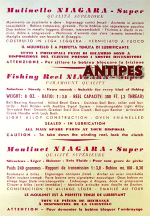 Niagara Super - foglio pubblicitario in più lingue