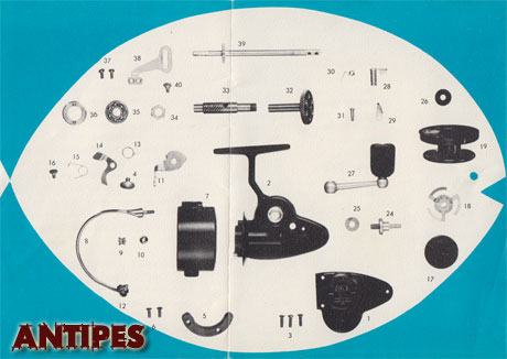 Ofmer AMC E/400 spinning reel repair parts  - vecchio mulinello italiano