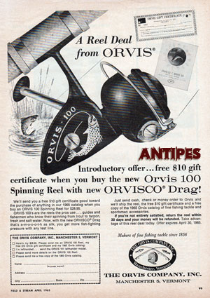 Orvis 100 - pubblicità Field & Stream - aprile 1956