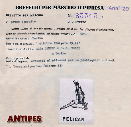 PELICAN Brevetto Marchio Impresa - ottobre 1947