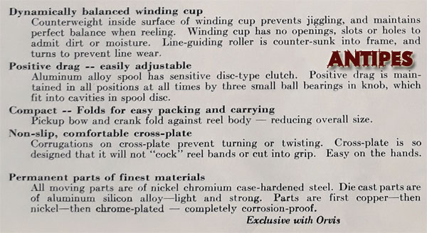 Pelican 100 dal catalogo Orvis n.94 del 1950