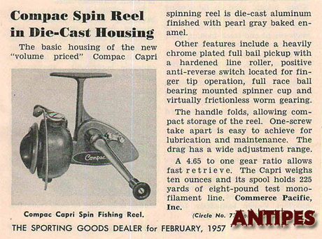 Compac Capri copia Pelican 100 - pubblicità USA del 1957