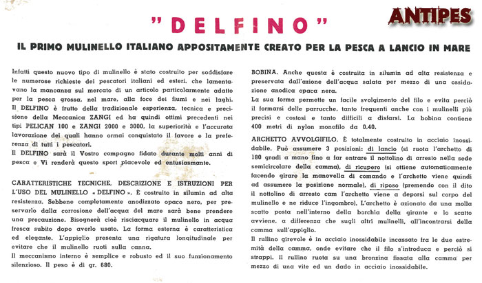 Zangi DELFINO venduto a settembre del 1964