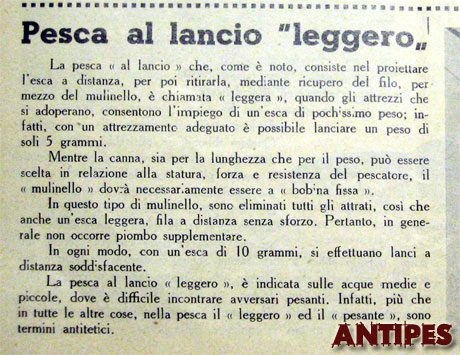 Mulinello presente nel libro "Pescatore Dilettante" del 1936