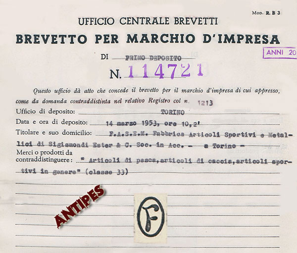 Ester Sigismondi - brevetto 14 marzo 1953