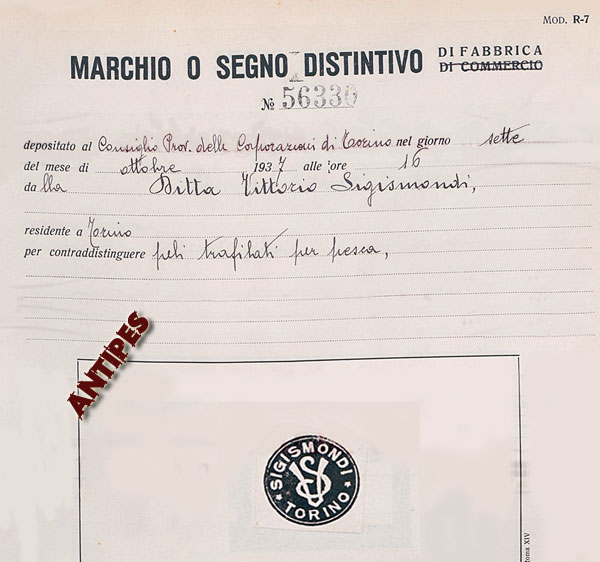 Vittorio Sigismondi - brevetto 7 ottobre 1937