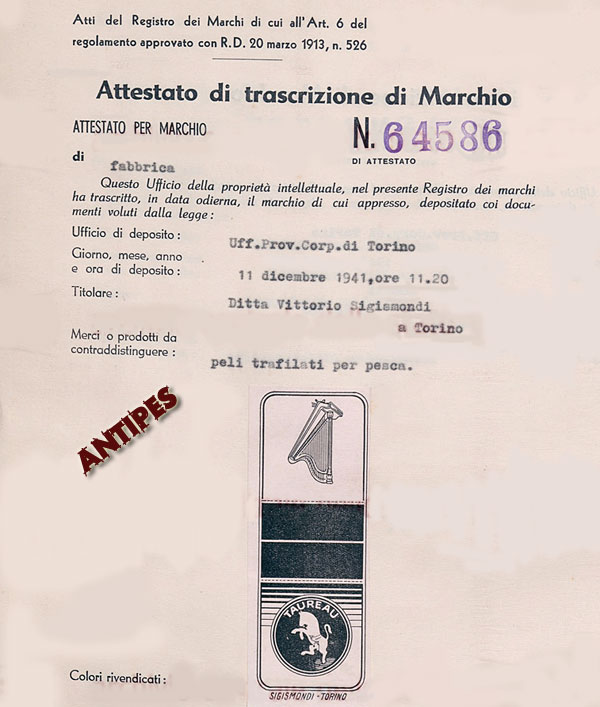 Vittorio Sigismondi - brevetto 11 dicembre 1941