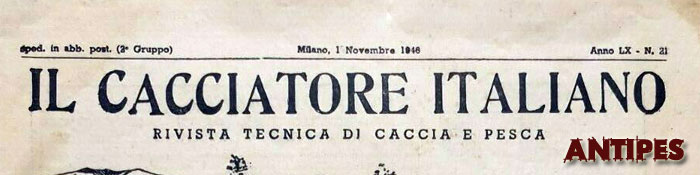 Squalius ad archetto intero - 1946 pubblicità Il Cacciatore Italiano