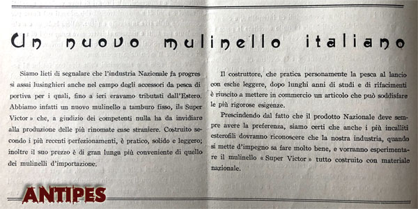 Super Victor - pubblicità del 1940